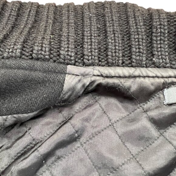 John Varvatos Cropped Pea Coat with Knit Sleeves Black Womens Size Small - Picture 9 of 13